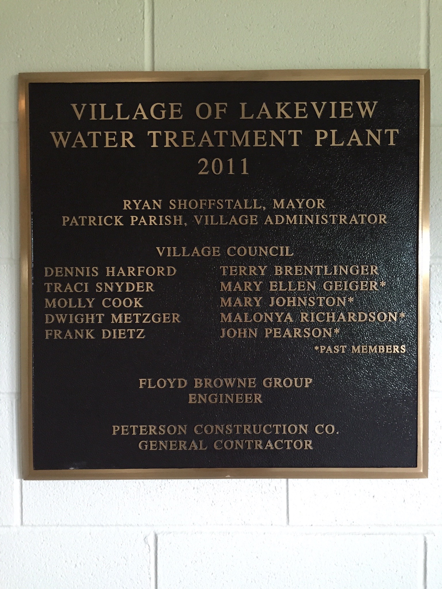 Water Treatment Plaque